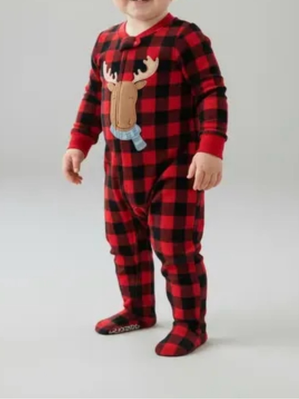 Carter's Buffalo Plaid Moose Footed Sleeper